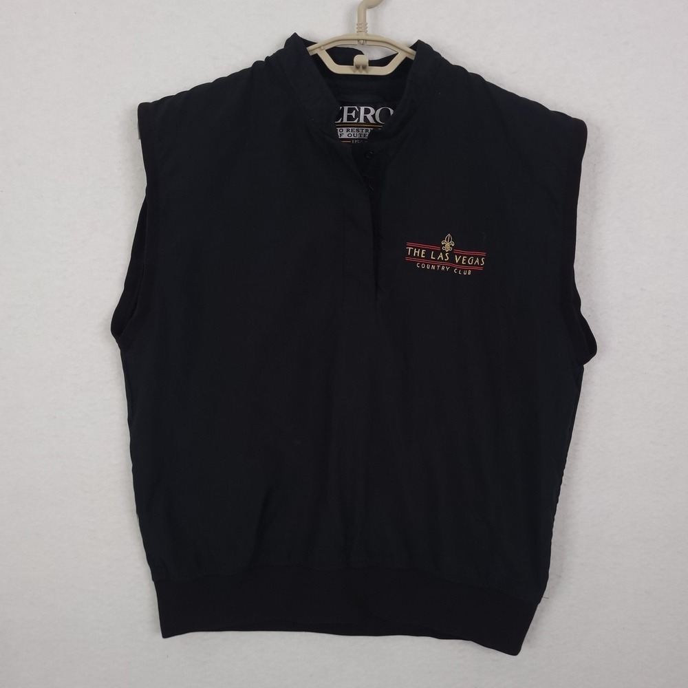 Zero Restriction Vest Mens Large Black Golf Windbreaker Las Vegas CC Made USA